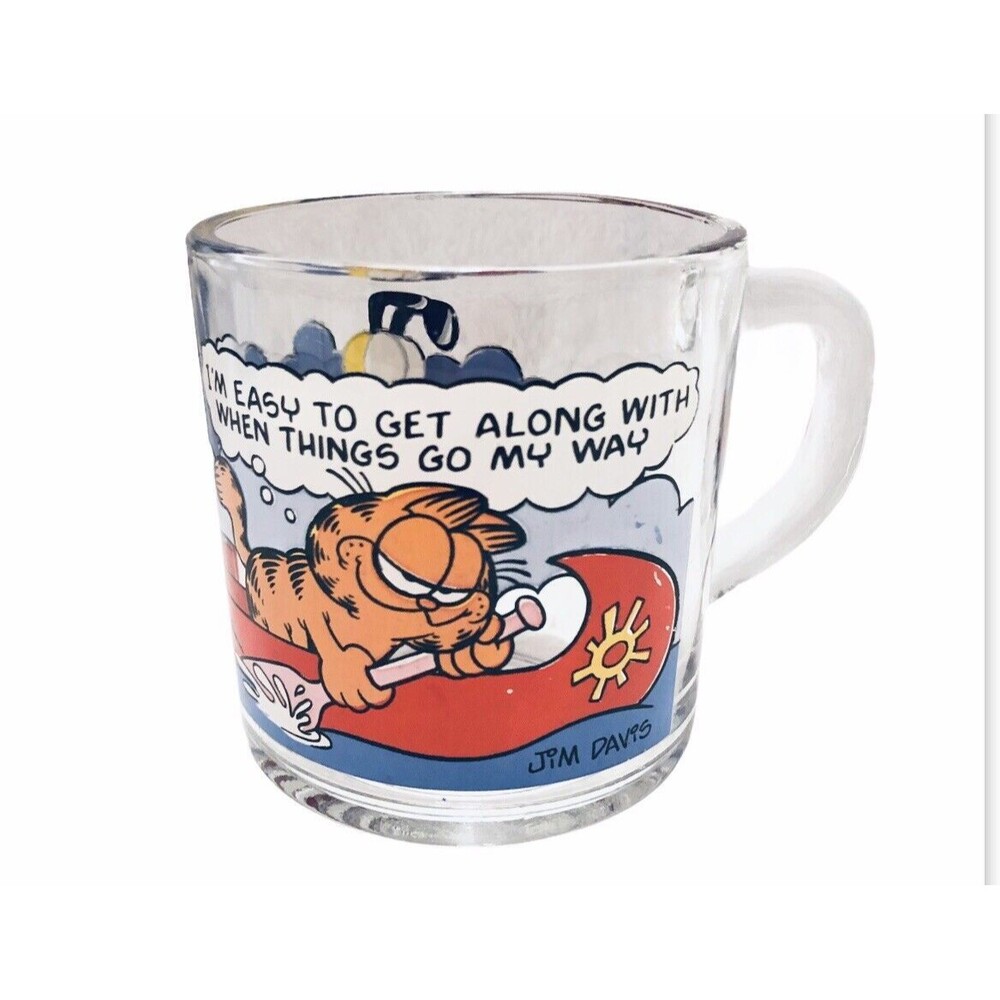 VTG 1978 Garfield & Odie Coffee Cup Mug Glass Jim Davis McDonald’s Collectible